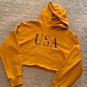 Crop Mustard Yellow Hoodie